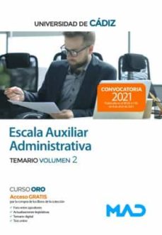 Escala auxiliar administrativa de la universidad de cÁdiz temario volumen 2